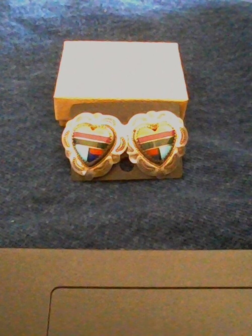 Multi stone heart earrings